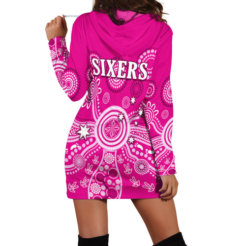 sydney-sixers-hoodie-dress-cricket-indigenous-australian-art-ver02