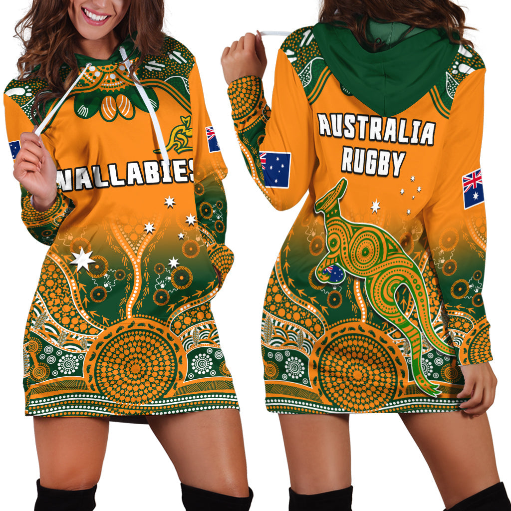 australia-rugby-hoodie-dress-wallabies-kangaroo-orange-aboriginal