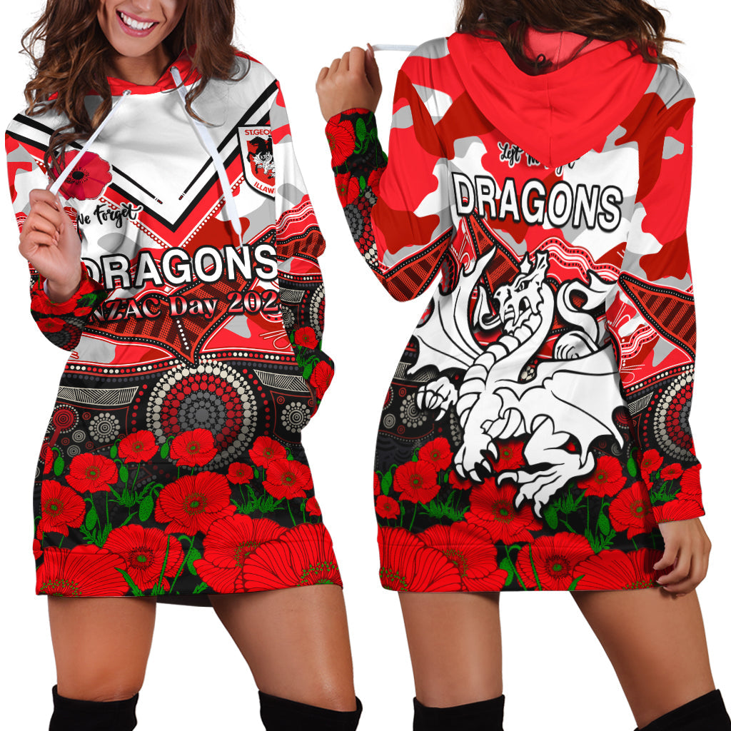 dragons-rugby-anzac-2023-hoodie-dress-aboriginal-mix-poppy-lest-we-forget