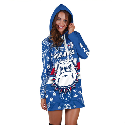 custom-personalised-bulldogs-football-hoodie-dress-scraggers-1877-aboriginal-dot-painting-newest-version