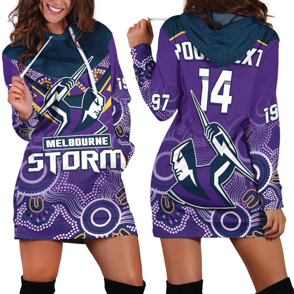 custom-text-and-number-melbourne-storm-rugby-hoodie-dress-indigenous-boomerang-gradient-style