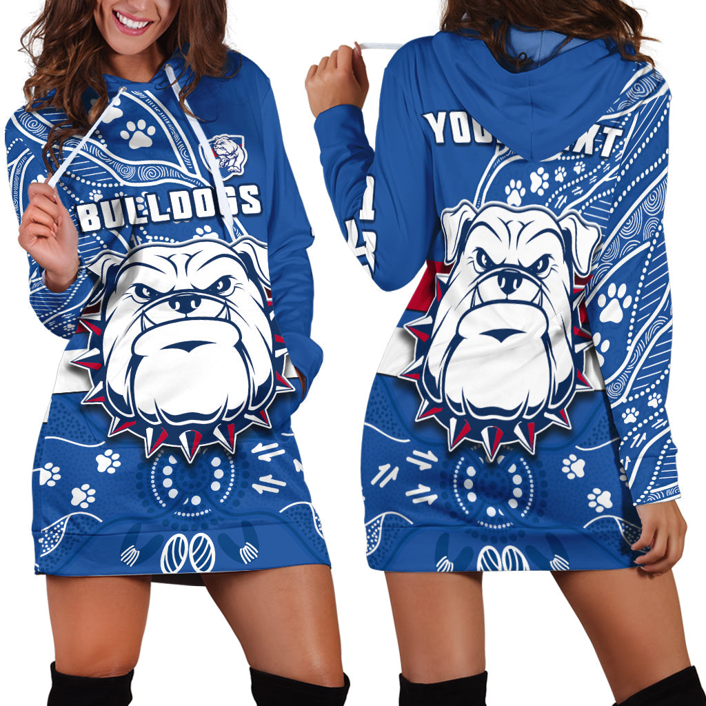 custom-personalised-bulldogs-football-hoodie-dress-scraggers-1877-aboriginal-dot-painting-newest-version