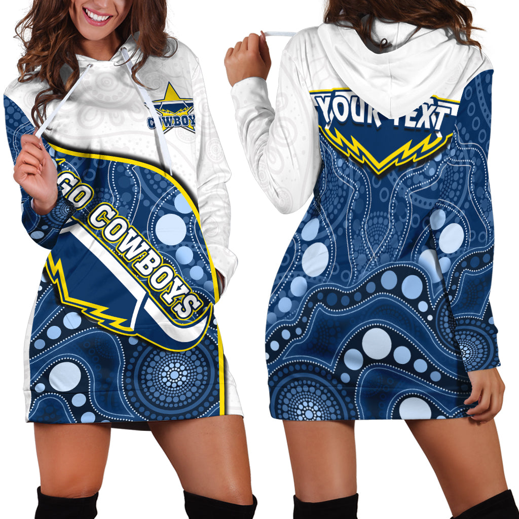 custom-personalised-cowboys-rugby-hoodie-dress-indigenous-pattern-2022-premiers-sporty-style