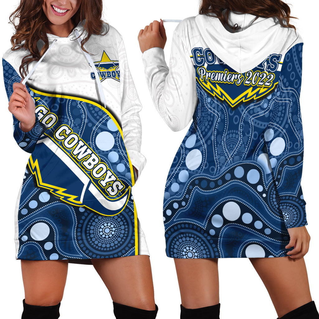 cowboys-rugby-hoodie-dress-indigenous-pattern-2022-premiers-sporty-style