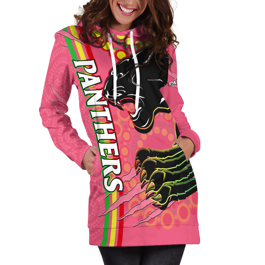 panthers-rugby-hoodie-dress-the-mountain-men-aboriginal-art-dynamic-pink-version