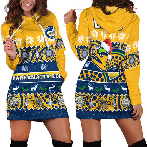 parramatta-eels-christmas-hoodie-dress-parra-aboriginal-art-merry-xmas