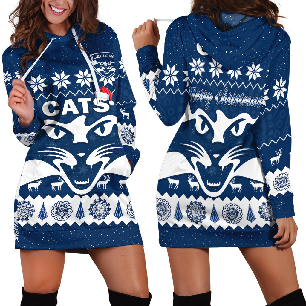 cats-football-christmas-hoodie-dress-geelong-aboriginal-painting
