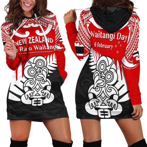 waitangi-day-hoodie-dress-tino-rangatiratanga-flag-with-tiki-maori-fern