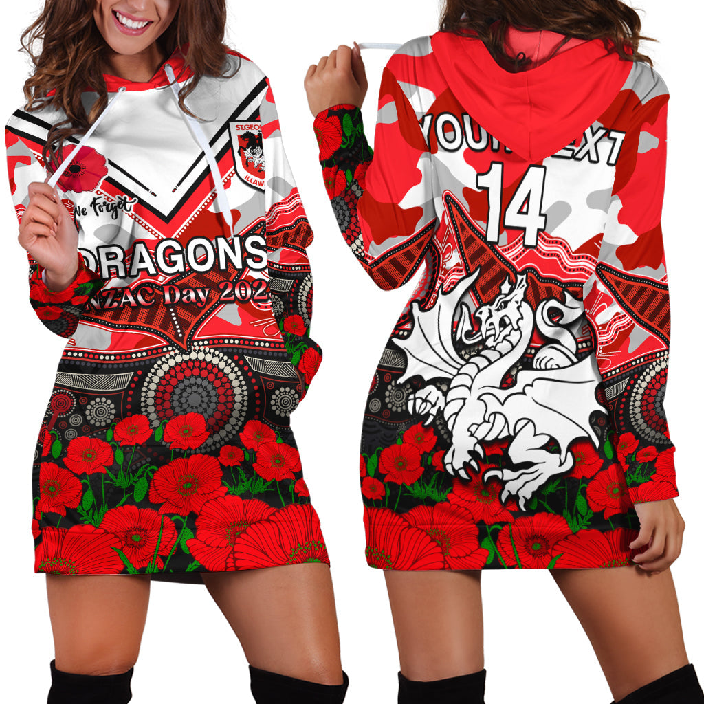 custom-text-and-number-dragons-rugby-anzac-2023-hoodie-dress-aboriginal-mix-poppy-lest-we-forget