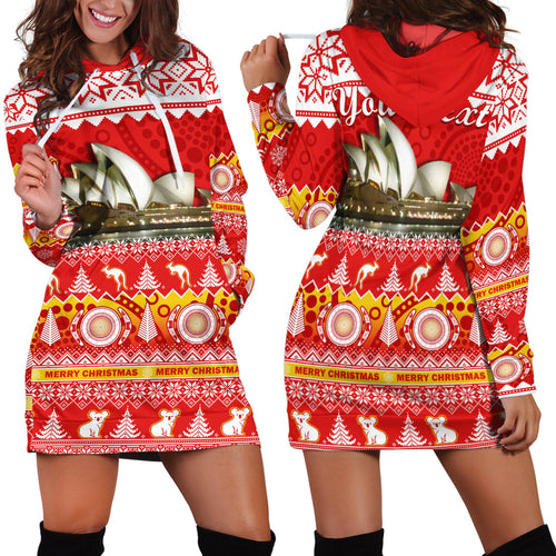 custom-personalised-australia-hoodie-dress-sydney-opera-house-aboriginal-art-merry-christmas