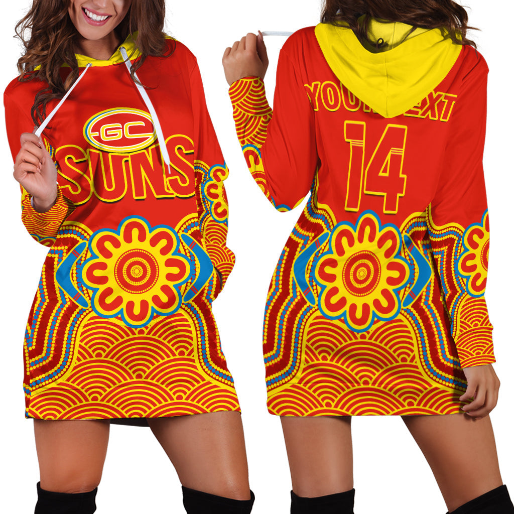 custom-text-and-number-gold-coast-football-hoodie-dress-suns-indigenous-pattern