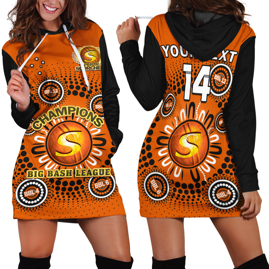 custom-text-and-number-perth-scorchers-cricket-hoodie-dress-indigenous-5th-champions-bbl-proud