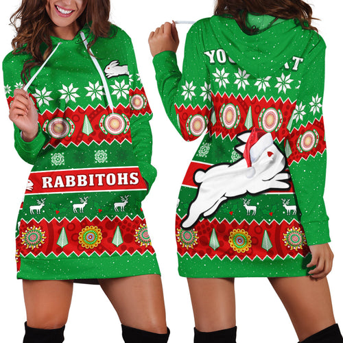 custom-personalised-rabbitohs-christmas-hoodie-dress-souths-aboriginal-art-merry-xmas
