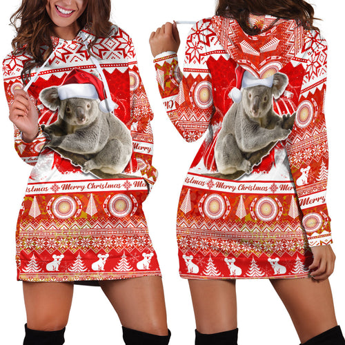 australia-hoodie-dress-koala-aboriginal-painting-merry-christmas
