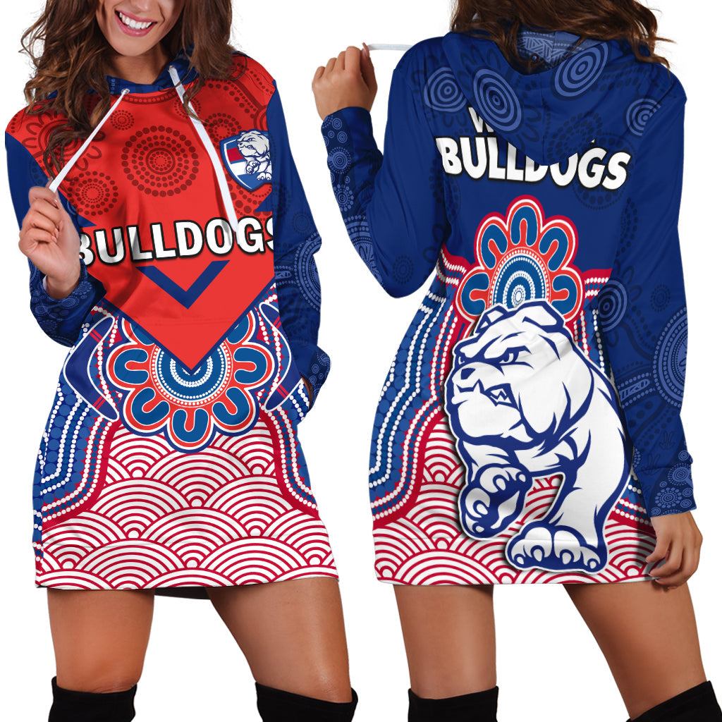 bulldogs-football-hoodie-dress-western-doggies-aboriginal-art