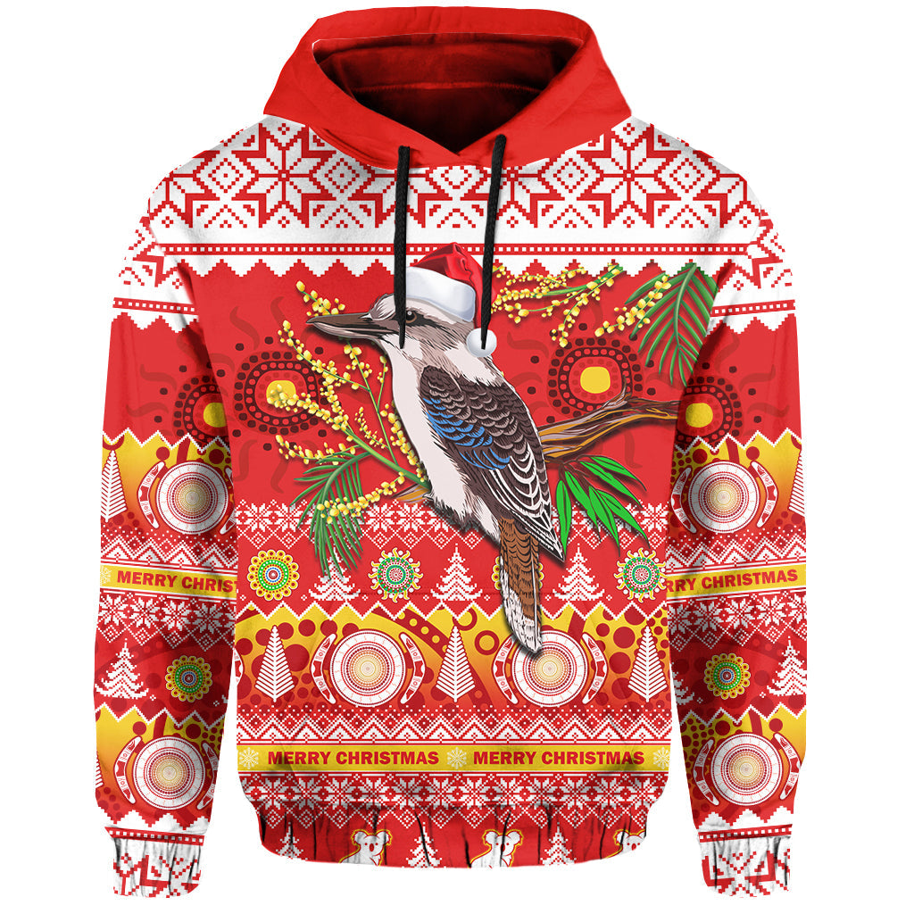 australia-hoodie-kookaburra-mix-golden-wattle-aboriginal-art-merry-christmas