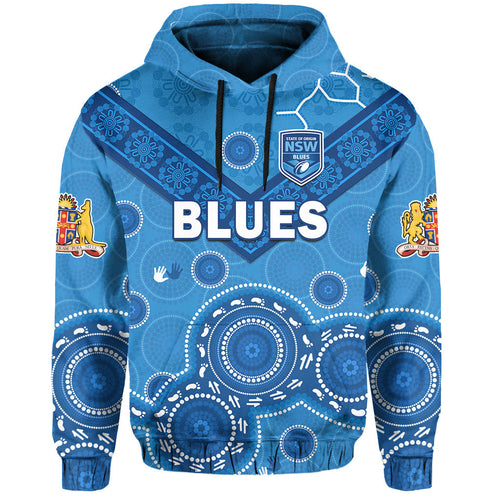 custom-text-and-number-nsw-blues-rugby-hoodie-new-south-wales-aboriginal-dot-painting-unique-version