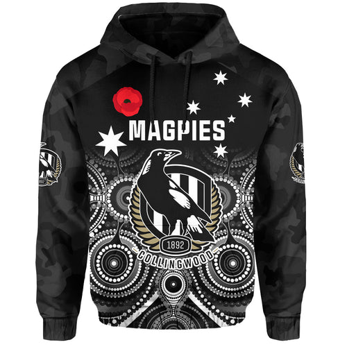 custom-text-and-number-magpies-football-anzac-day-hoodie-aboriginal-poppy-flowers