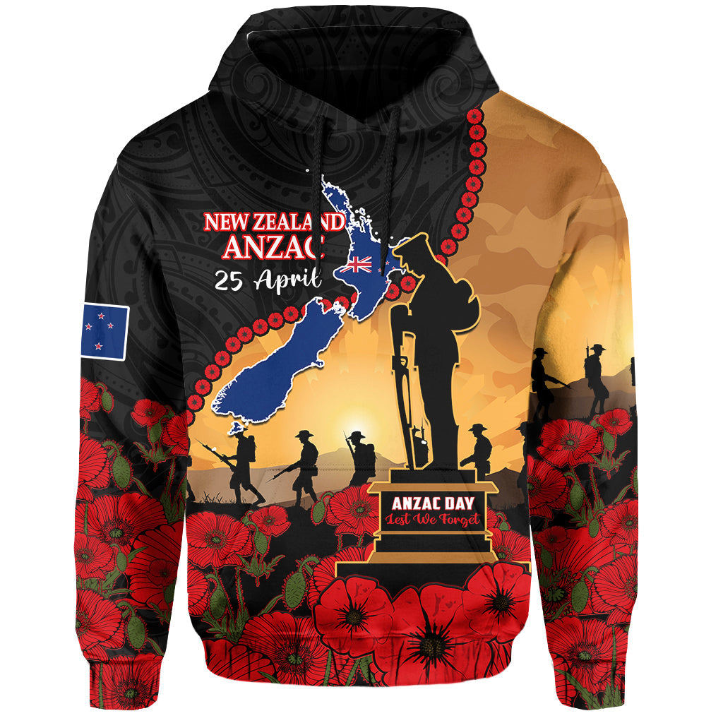 custom-personalised-new-zealand-anzac-hoodie-maori-camouflage-mix-poppies-we-will-remember-them