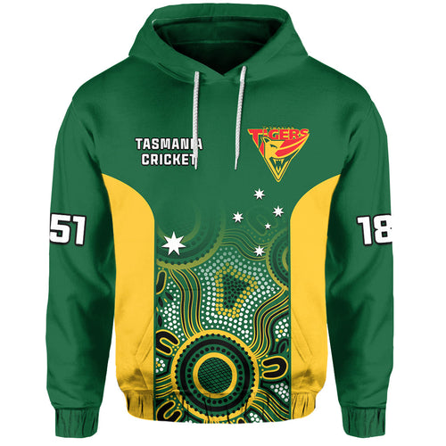 custom-text-and-number-tasmania-cricket-2023-hoodie-tigers-sheffield-shield-indigenous