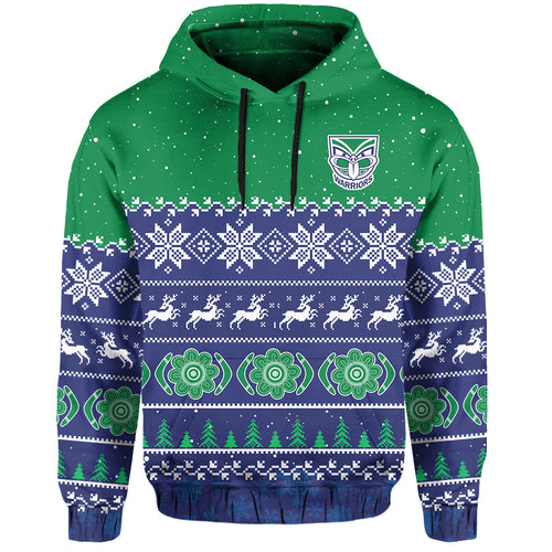 custom-personalised-warriors-rugby-hoodie-new-zealand-indigenous-merry-christmas