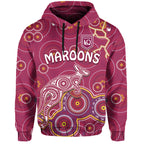 custom-text-and-number-maroons-rugby-hoodie-kangaroo-indigenous-pattern-unique-version