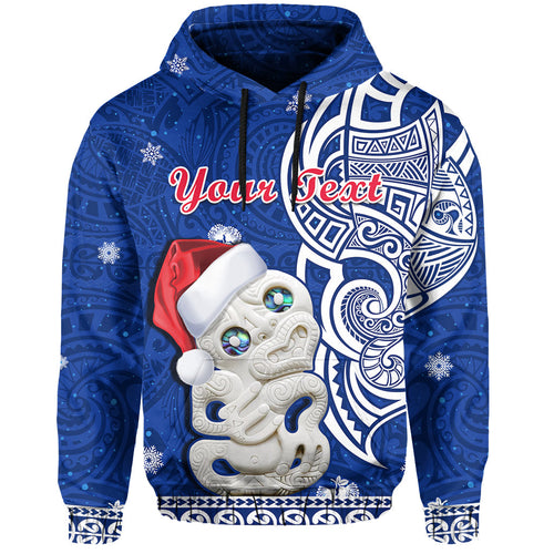 custom-personalised-new-zealand-christmas-hoodie-hei-tiki-blue-pohutukawa-meri-kirihimete