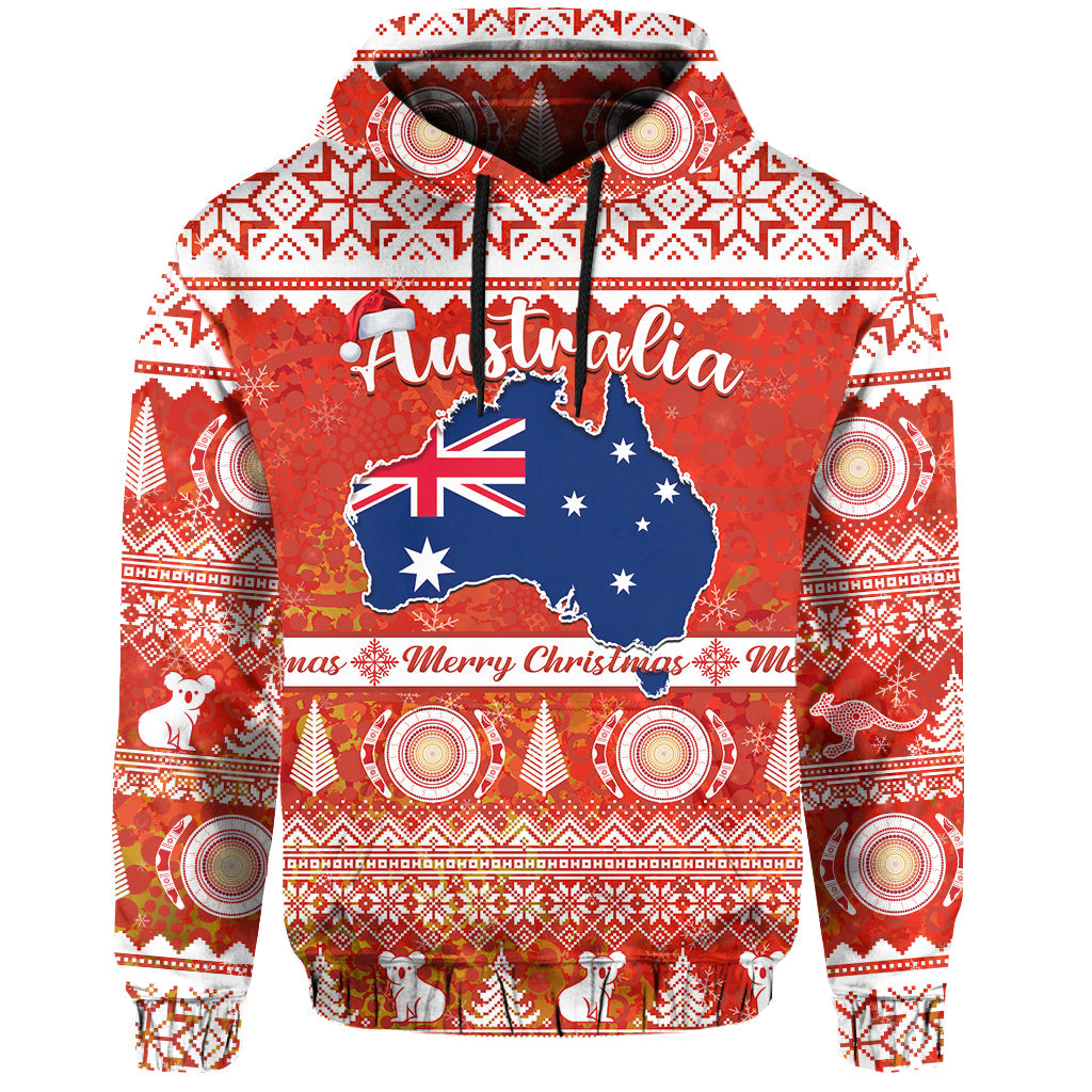 custom-personalised-australia-hoodie-australian-map-aboriginal-painting-merry-christmas