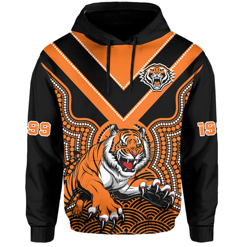 custom-text-and-number-wests-tigers-rugby-hoodie-indigenous-black-artsy
