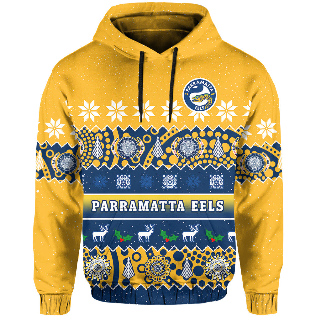 parramatta-eels-christmas-hoodie-parra-aboriginal-art-merry-xmas