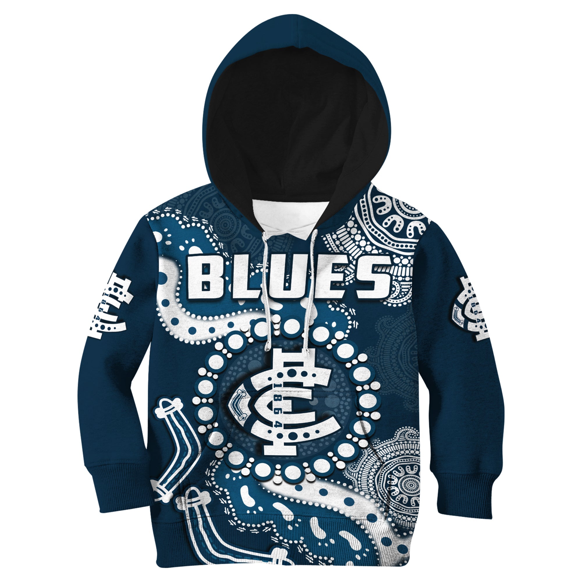 custom-text-and-number-carlton-football-hoodie-kid-blues-1864-boomerang-indigenous-artsy