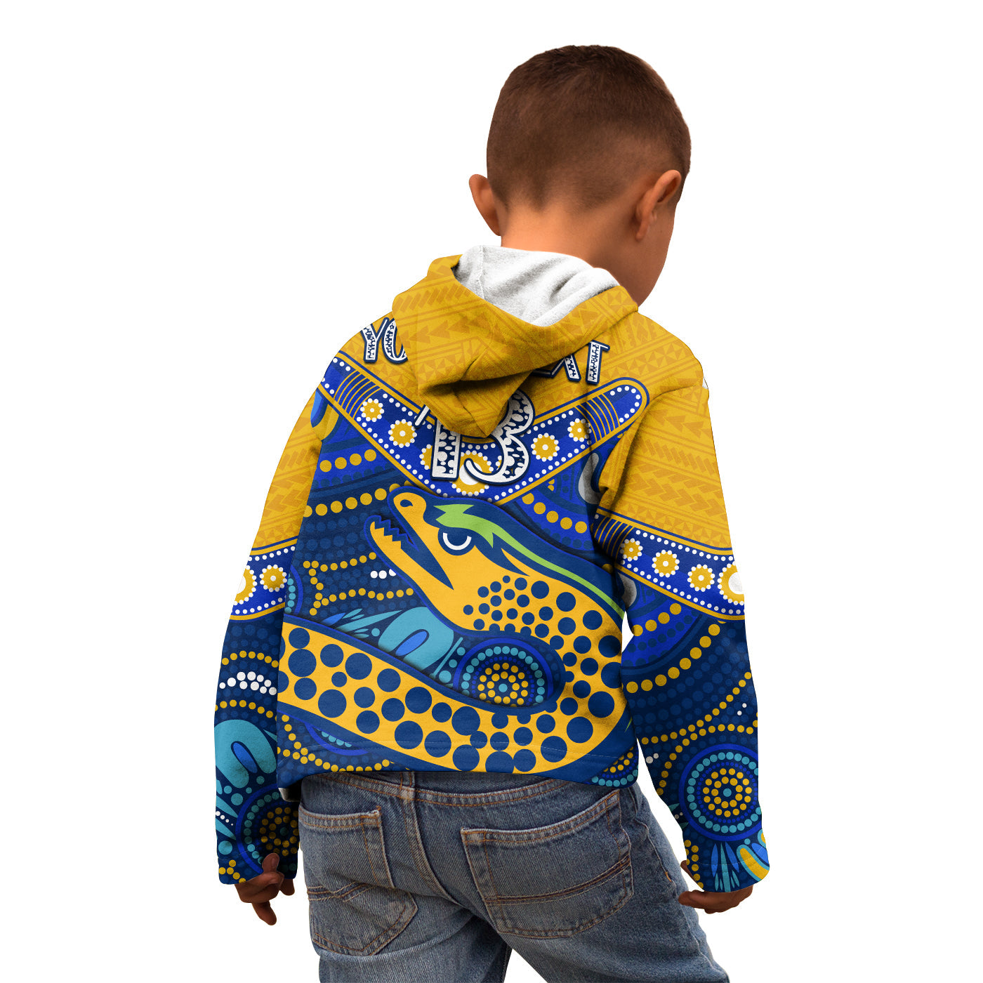custom-text-and-number-eels-rugby-hoodie-kid-aboriginal-and-polynesia-parramatta