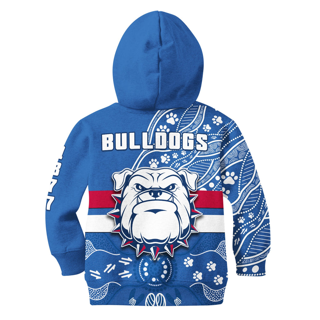 bulldogs-football-hoodie-kid-scraggers-1877-aboriginal-dot-painting-newest-version