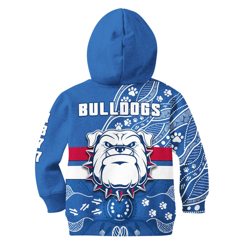 bulldogs-football-hoodie-kid-scraggers-1877-aboriginal-dot-painting-newest-version
