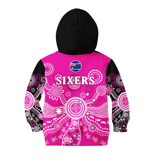 sydney-sixers-hoodie-kid-cricket-indigenous-australian-art-ver01