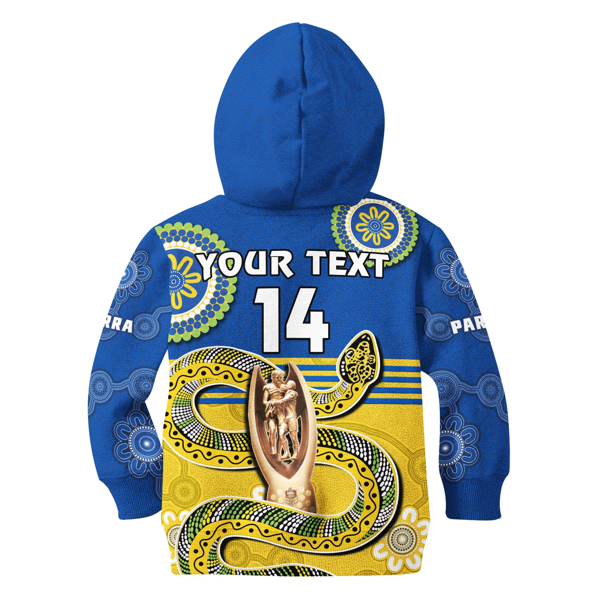 custom-text-and-number-eels-rugby-hoodie-kid-parra-2022-indigenous-proud-premiers