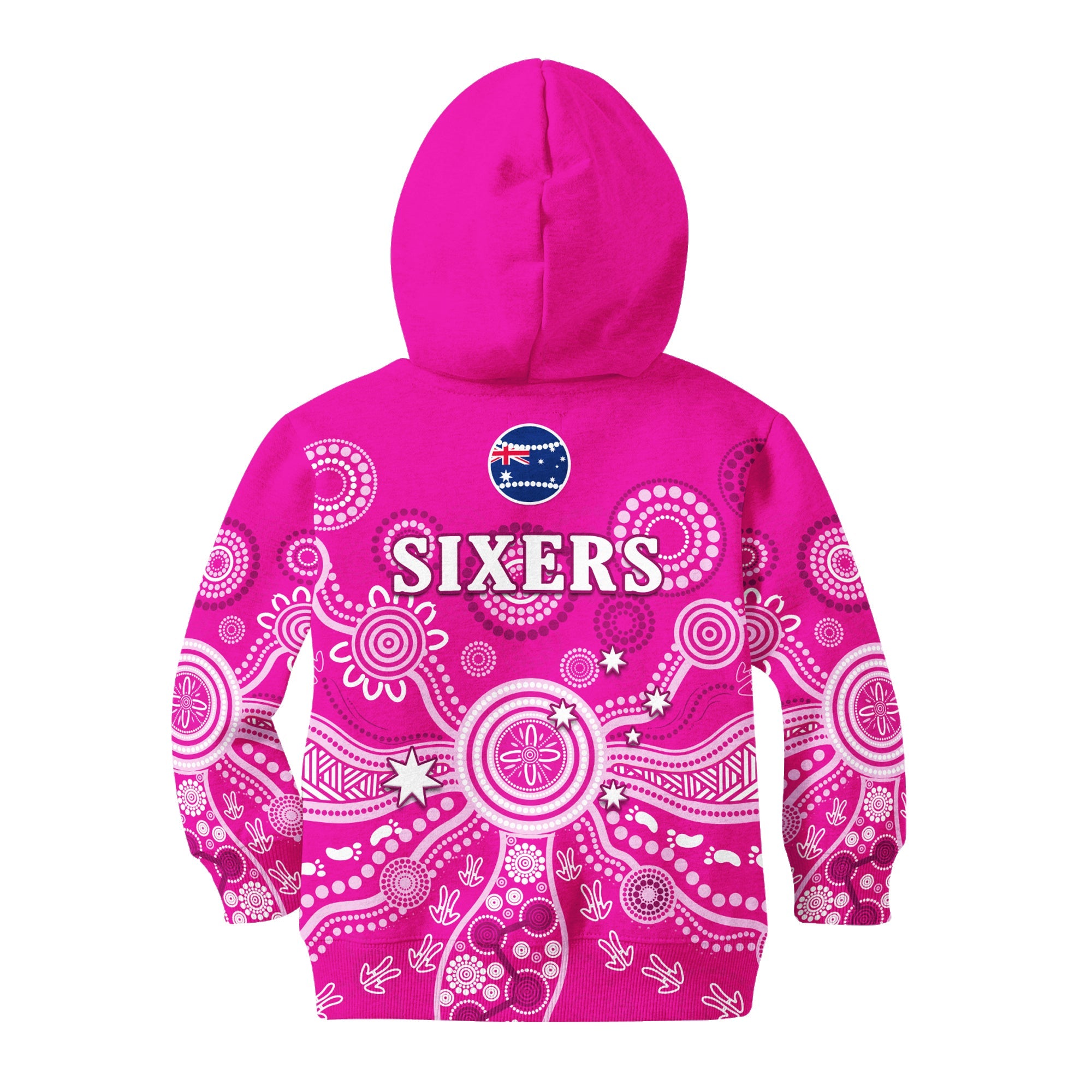sydney-sixers-hoodie-kid-cricket-indigenous-australian-art-ver02