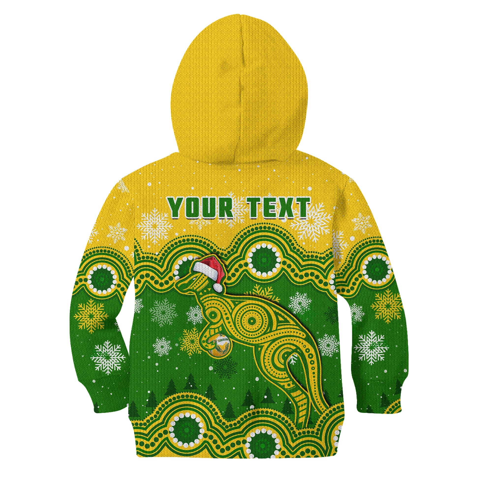 custom-personalised-australia-soccer-christmas-hoodie-kid-socceroos-indigenous-kangaroo