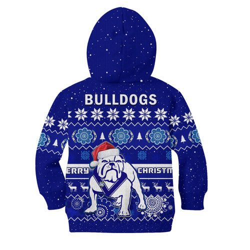 bulldogs-rugby-christmas-hoodie-kid-berries-merry-xmas-aboriginal-art