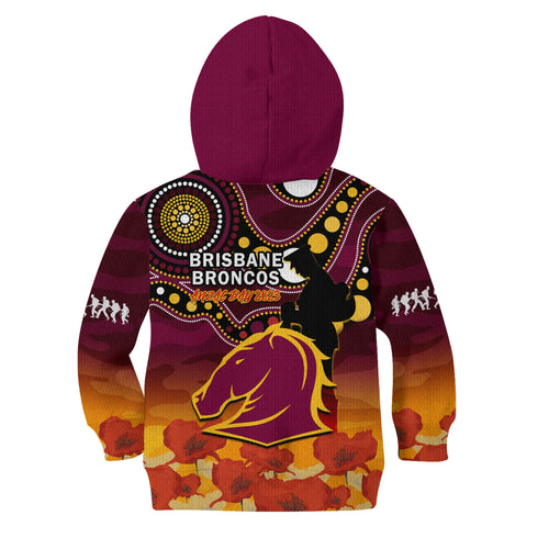 brisbane-broncos-rugby-anzac-2023-hoodie-kid-aboriginal-mix-poppy-lest-we-forget
