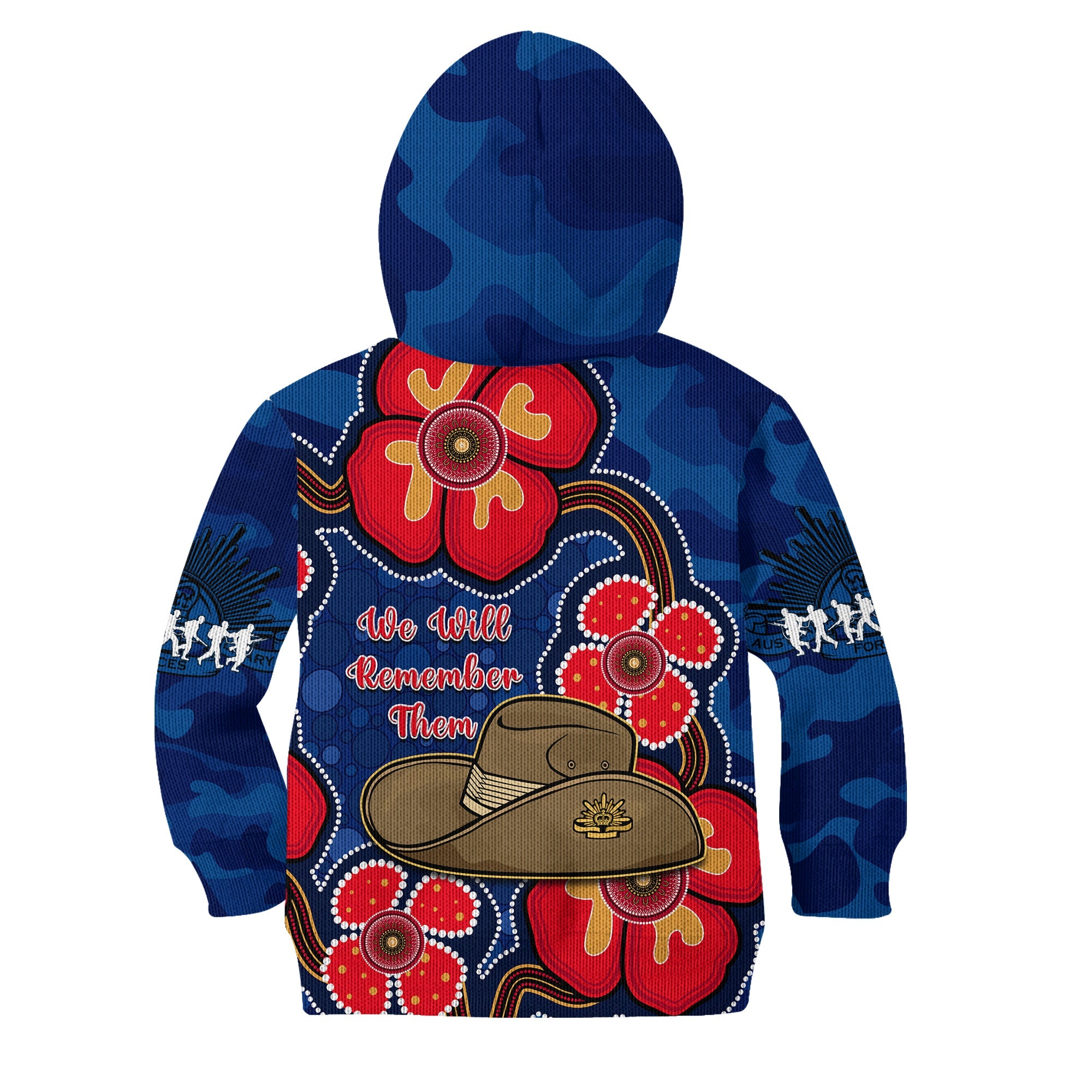 australia-anzac-hoodie-kid-lest-we-forget-camouflage-mix-aboriginal-poppies-and-slouch-hat