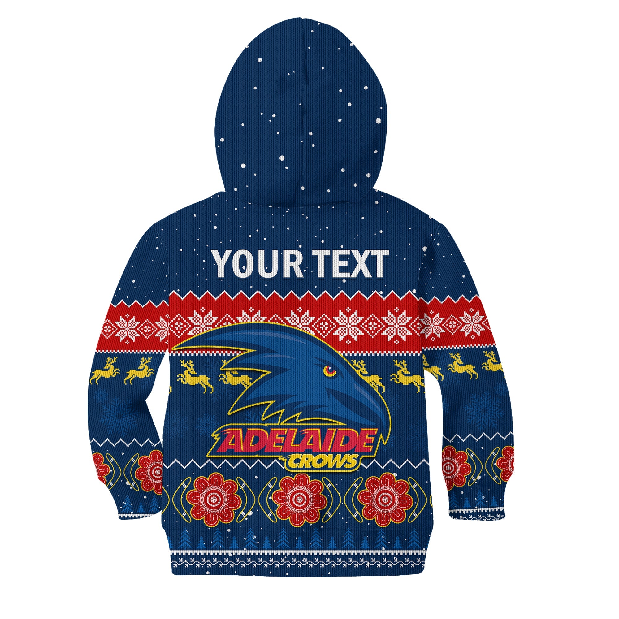 custom-personalised-adelaide-football-hoodie-kid-crows-indigenous-merry-christmas