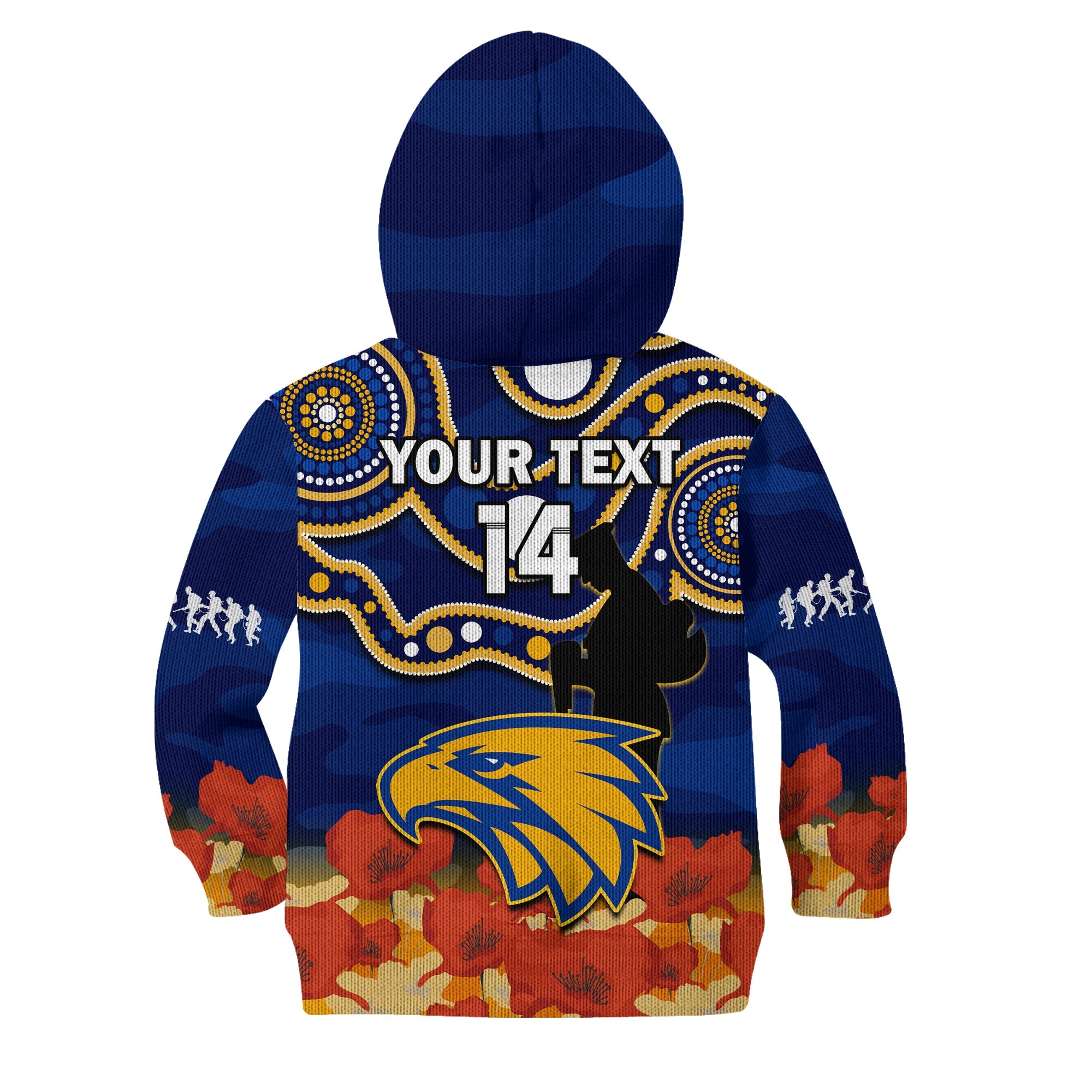 custom-text-and-number-eagles-football-anzac-2023-hoodie-kid-west-coast-indigenous-mix-poppy-camouflage