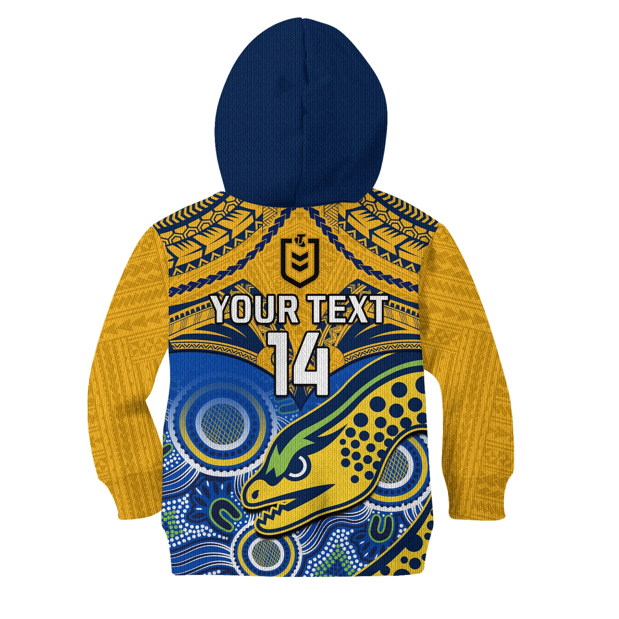 custom-text-and-number-parramatta-rugby-2023-hoodie-kid-go-eels-polynesian-mix-indigenous-art