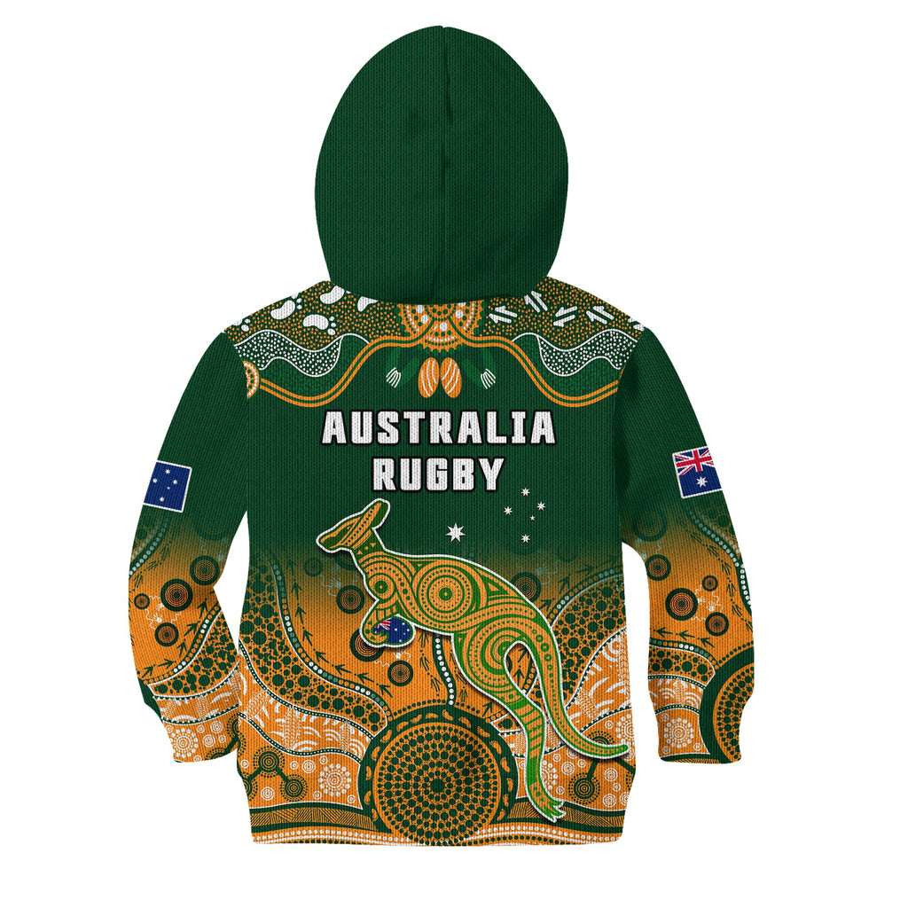 australia-rugby-hoodie-kid-wallabies-kangaroo-green-aboriginal