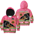 custom-personalised-panthers-christmas-hoodie-kid-aboriginal-pattern-penrith-pink-version