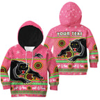 custom-personalised-panthers-christmas-hoodie-kid-aboriginal-pattern-penrith-pink-version