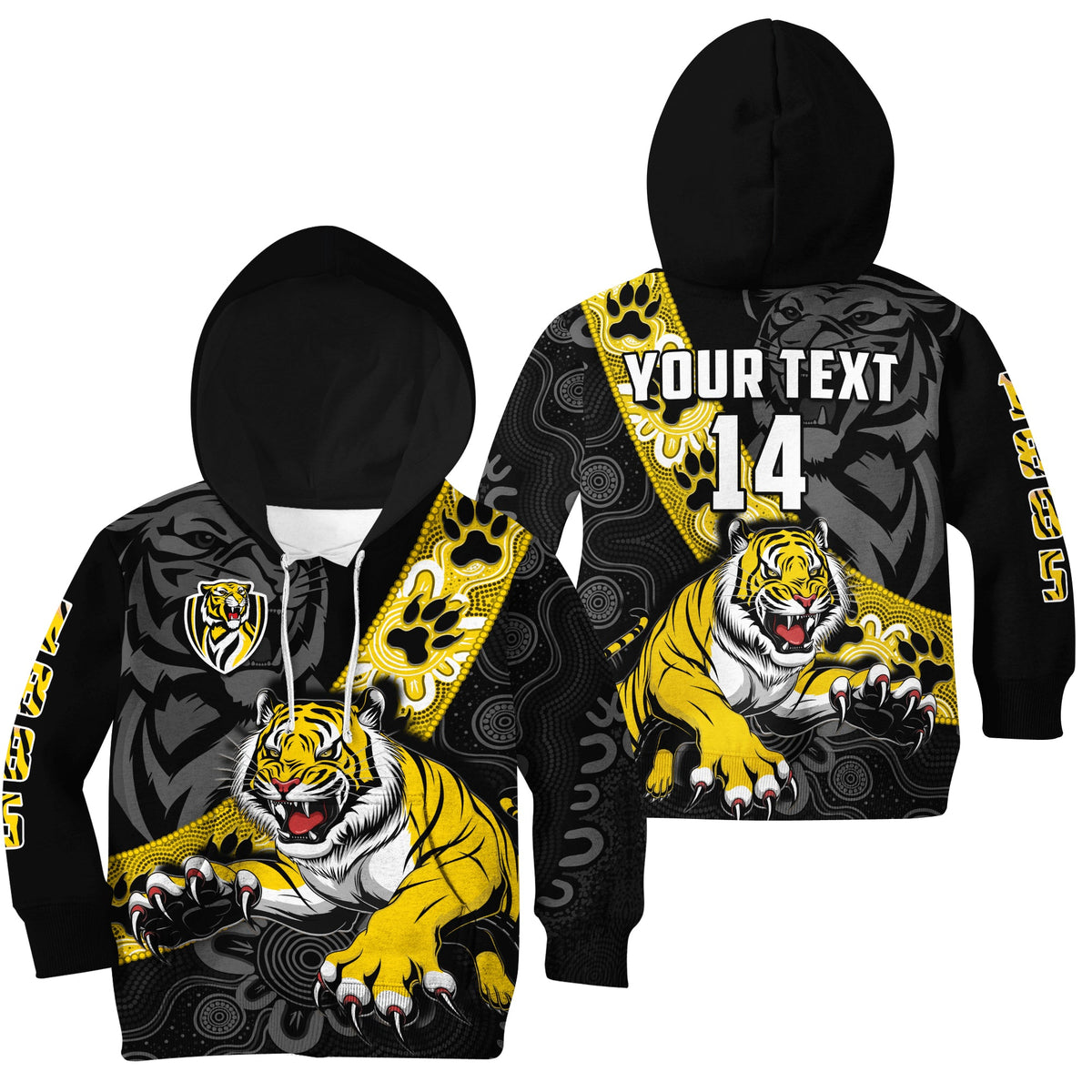 custom-text-and-number-richmond-football-hoodie-kid-tigers-1885-indigenous-basic-style