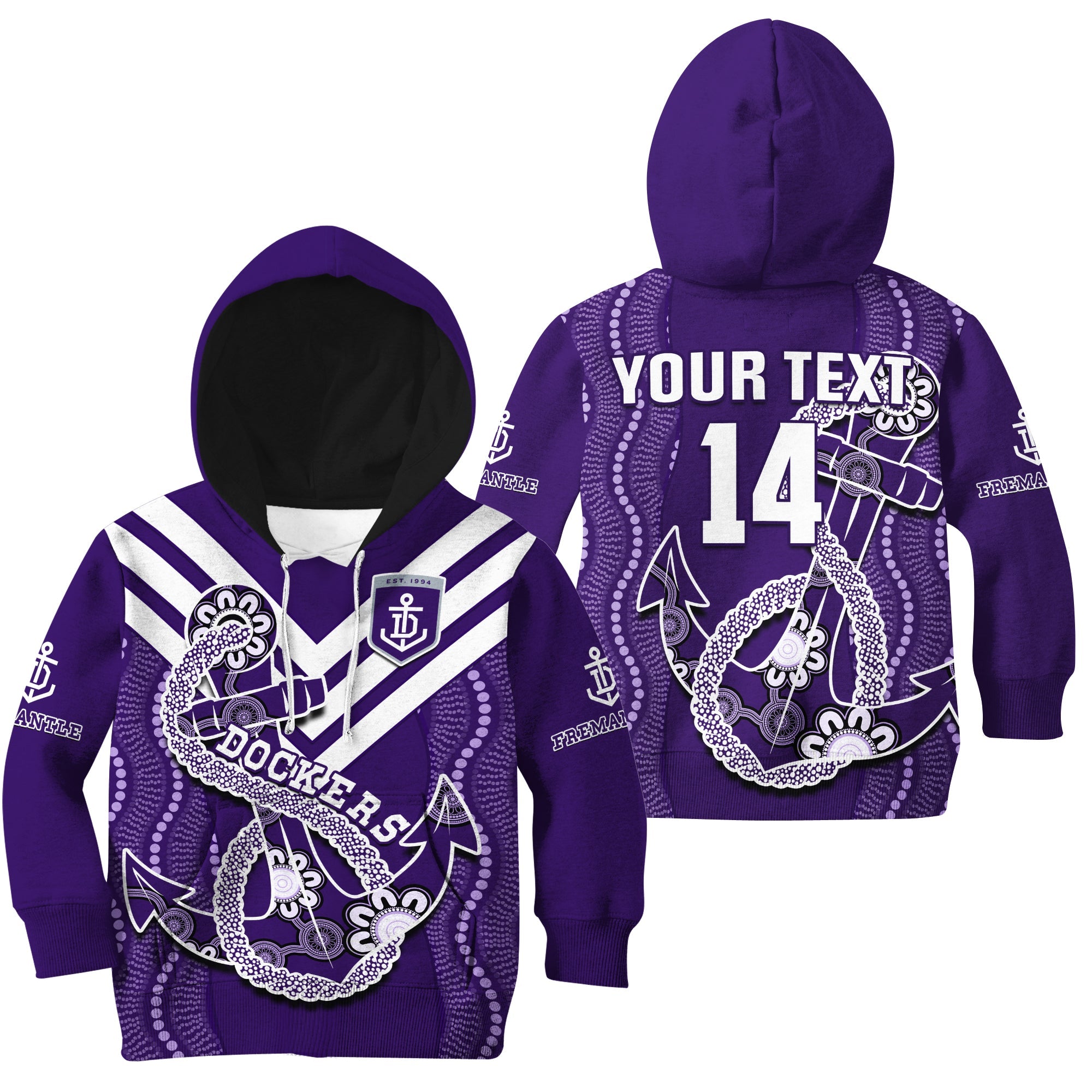 custom-text-and-number-dockers-football-hoodie-kid-fremantle-anchor-mix-aboriginal-pattern-dynamic-style