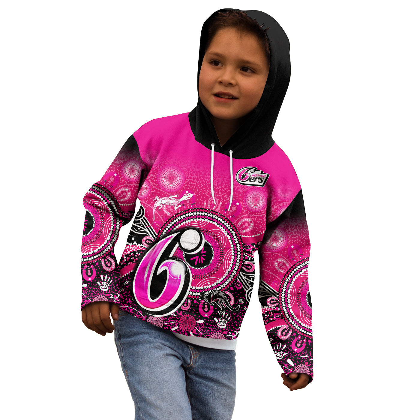 custom-text-and-number-sydney-sixers-hoodie-kid-aboriginal-australia-cricket-champion